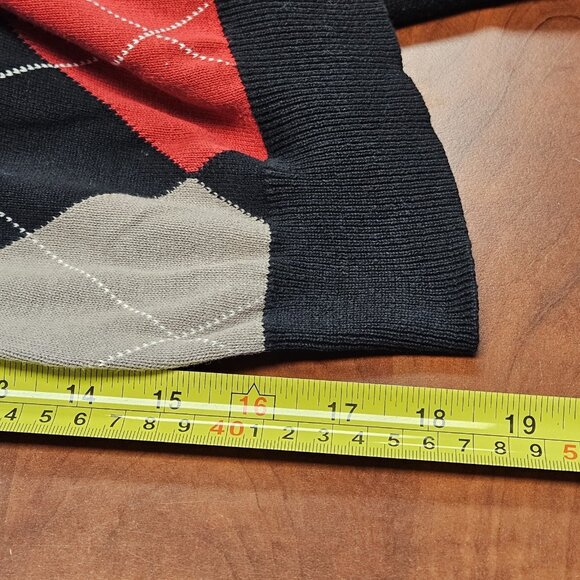 KingSize Big & Tall Men's Argyle V-Neck Sweater Black Red Gray Pullover 2XL - Picture 10 of 13